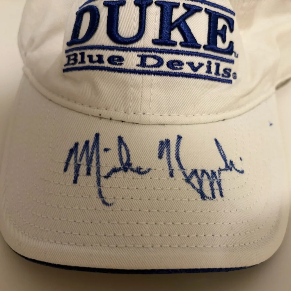 ***AUTOGRAPHED Duke Mike Krzyzewski Basketball Coach- Blue Devils Hat - Picture 2 of 7